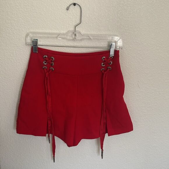 The Kooples Red Lace Up Shorts XS - Picture 2 of 9